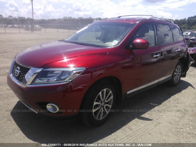 5N1AR2MN7FC708745 - 2015 NISSAN PATHFINDER S/SV/SL/PLATINUM 红色 照片 2