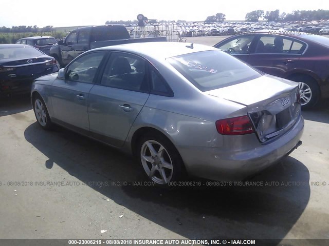 WAULF78K39N049751 - 2009 AUDI A4 2.0T QUATTRO GRAY photo 3