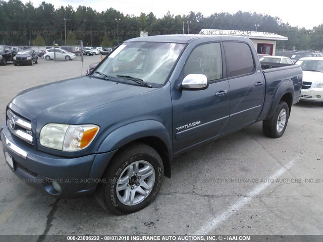 5TBDT44166S524416 - 2006 TOYOTA TUNDRA DOUBLE CAB SR5 BLUE photo 2