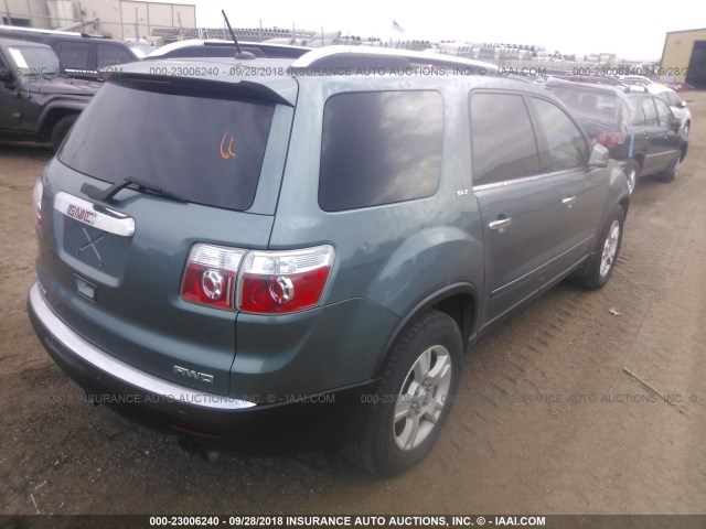 1GKEV33D89J167676 - 2009 GMC ACADIA SLT-2 GREEN photo 4