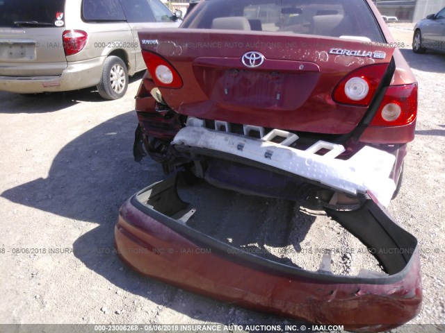 1NXBR32EX6Z612549 - 2006 TOYOTA COROLLA CE/LE/S RED photo 6