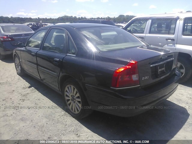 YV1TS92D341348610 - 2004 VOLVO S80 BLACK photo 3