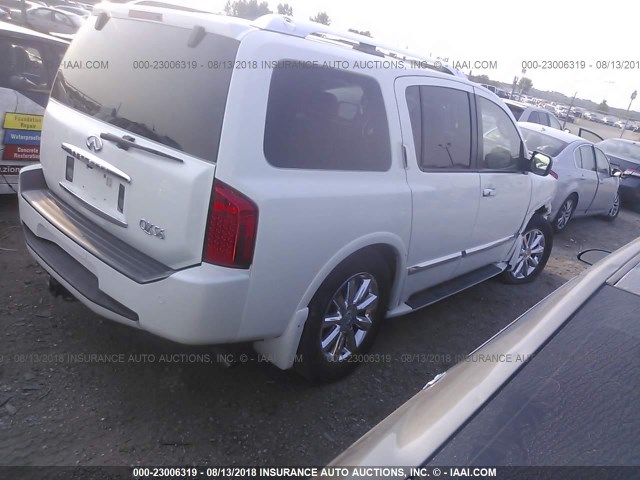 5N3AA08CX8N914595 - 2008 INFINITI QX56 WHITE photo 4