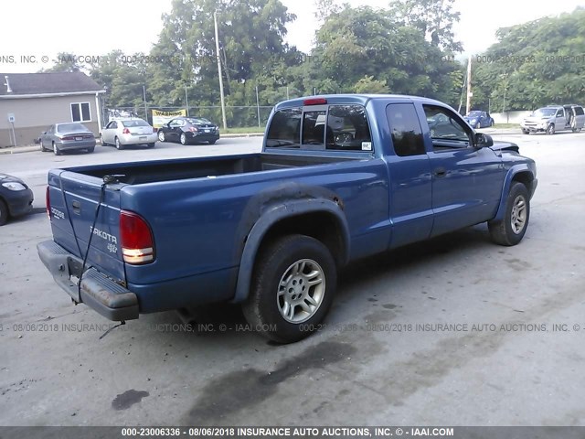 1D7HL12X53S126380 - 2003 DODGE DAKOTA SXT BLUE photo 4