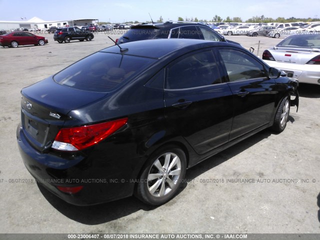 KMHCU4AE5CU085025 - 2012 HYUNDAI ACCENT GLS/GS/SE BLACK photo 4