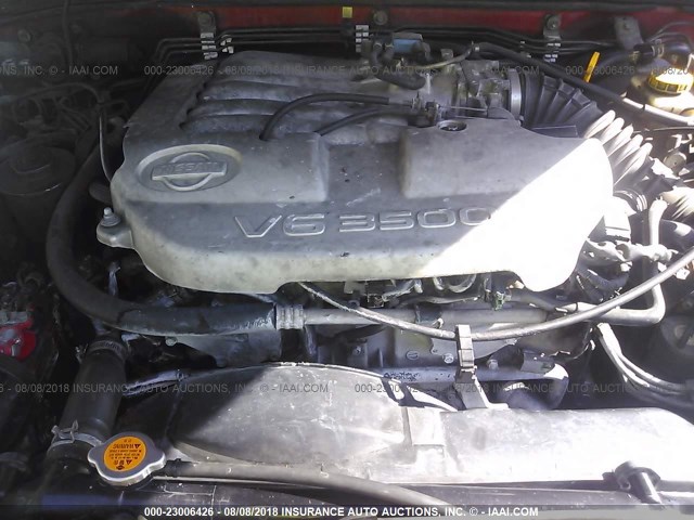 JN8DR07Y01W503761 - 2001 NISSAN PATHFINDER LE/SE/XE RED photo 10