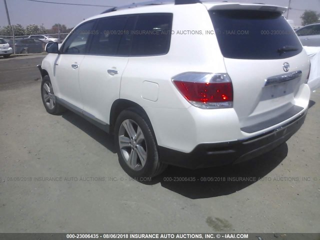 5TDYK3EH5DS136687 - 2013 TOYOTA HIGHLANDER LIMITED WHITE photo 3