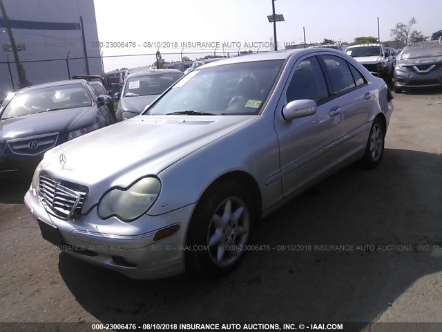 WDBRF81JX3F298035 - 2003 MERCEDES-BENZ C 240 4MATIC SILVER photo 2