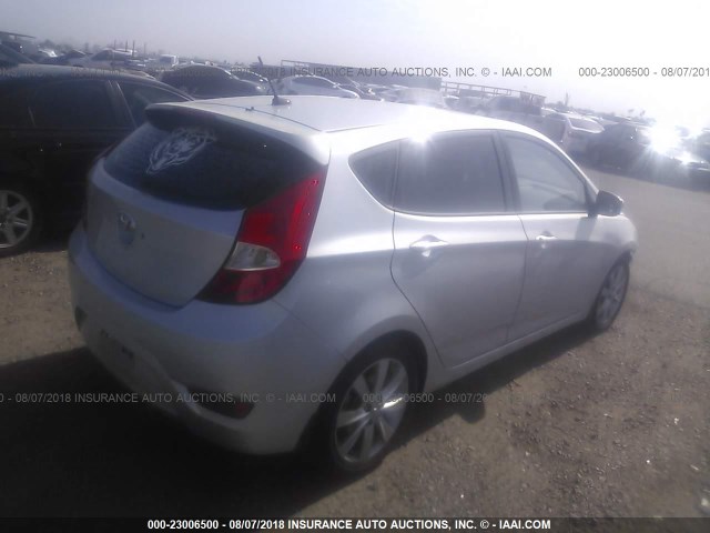 KMHCU5AE7DU066905 - 2013 HYUNDAI ACCENT GLS/SE SILVER photo 4