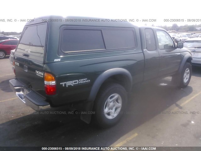 5TESN92N92Z077783 - 2002 TOYOTA TACOMA XTRACAB PRERUNNER მწვანე ფოტო 4