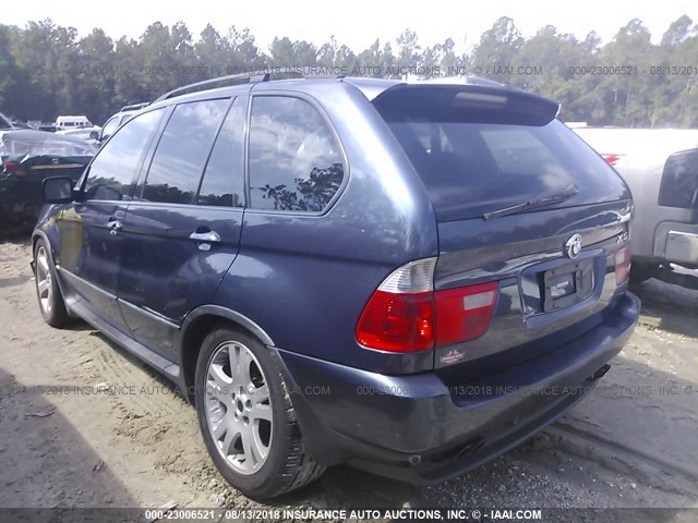 5UXFB53534LV01282 - 2004 BMW X5 4.4I Dark Blue photo 3