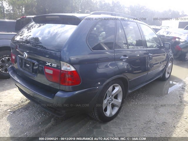 5UXFB53534LV01282 - 2004 BMW X5 4.4I Dark Blue photo 4