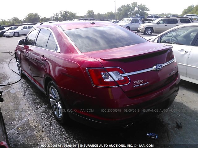 1FAHP2FW4AG159978 - 2010 FORD TAURUS LIMITED RED photo 3