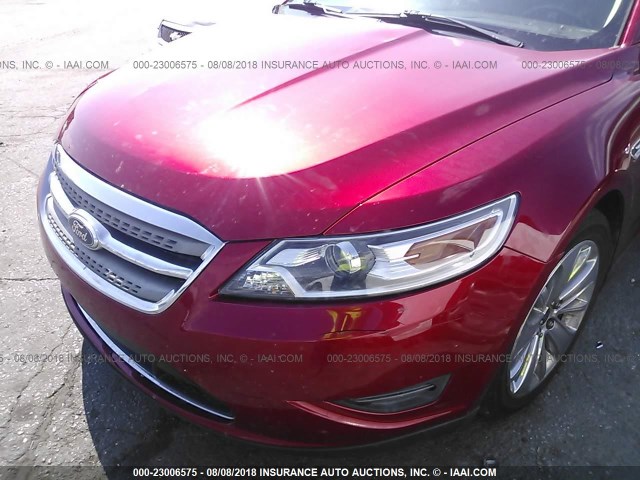 1FAHP2FW4AG159978 - 2010 FORD TAURUS LIMITED RED photo 6
