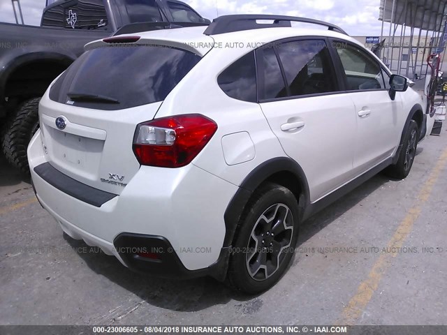 JF2GPAMC6F8297548 - 2015 SUBARU XV CROSSTREK 2.0 LIMITED WHITE photo 4