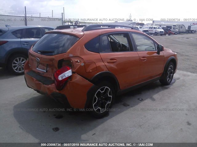 JF2GPACC5D2886978 - 2013 SUBARU XV CROSSTREK 2.0 PREMIUM ORANGE photo 4