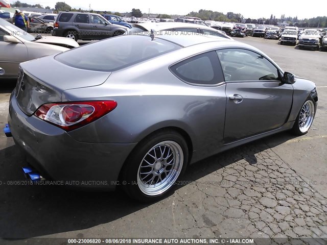 KMHHU6KH1AU003556 - 2010 HYUNDAI GENESIS COUPE 3.8L SILVER photo 4