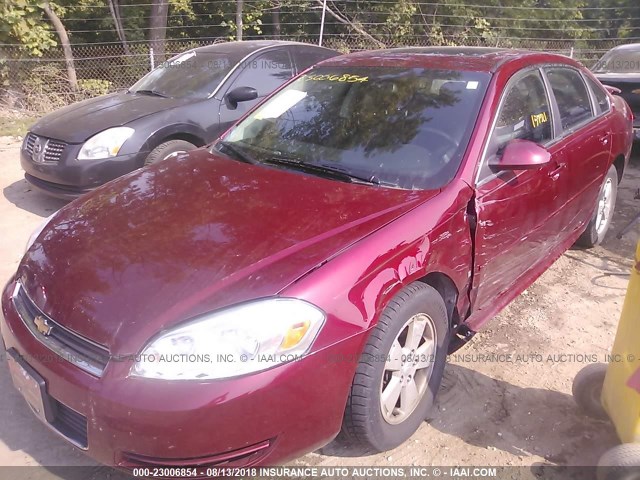 2G1WT57K191268376 - 2009 CHEVROLET IMPALA 1LT BURGUNDY photo 2