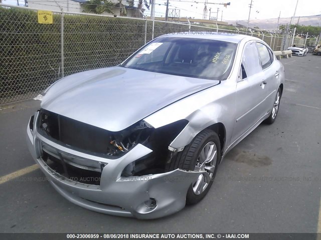 JN1BY1AP6CM330518 - 2012 INFINITI M37 SILVER photo 2