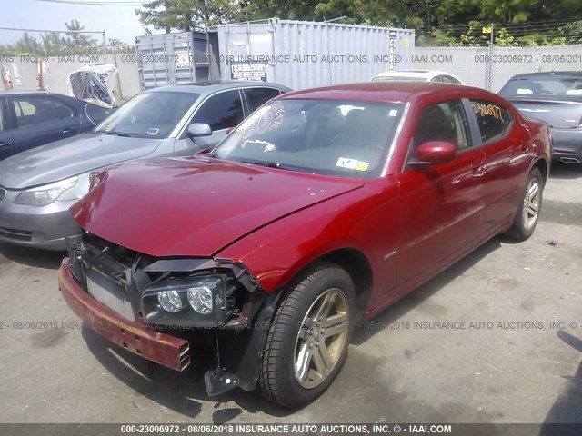 2B3KA53H77H656255 - 2007 DODGE CHARGER R/T RED photo 2