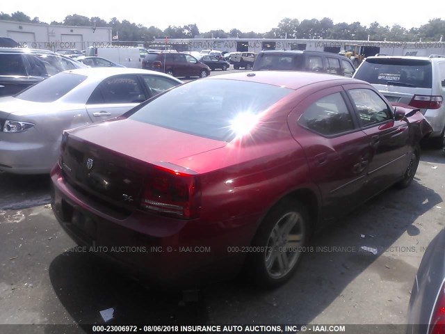2B3KA53H77H656255 - 2007 DODGE CHARGER R/T RED photo 4