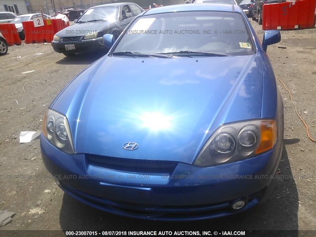 KMHHN65FX4U109533 - 2004 HYUNDAI TIBURON GT BLUE photo 6