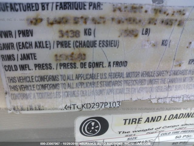 4X4TCKD297P103568 - 2007 FOREST RIVER CHEROKEE M28A+  WHITE photo 9