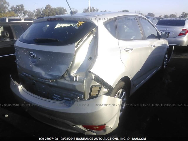 KMHCT5AE2EU151350 - 2014 HYUNDAI ACCENT GLS/GS SILVER photo 4