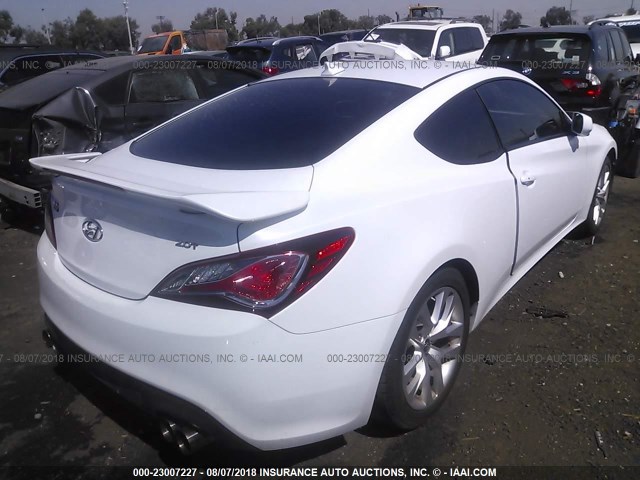 KMHHT6KDXEU118727 - 2014 HYUNDAI GENESIS COUPE 2.0T WHITE photo 4