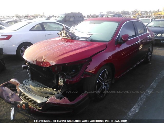 1HGCR2E13HA284330 - 2017 HONDA ACCORD SPORT SPECIAL EDITION RED photo 2