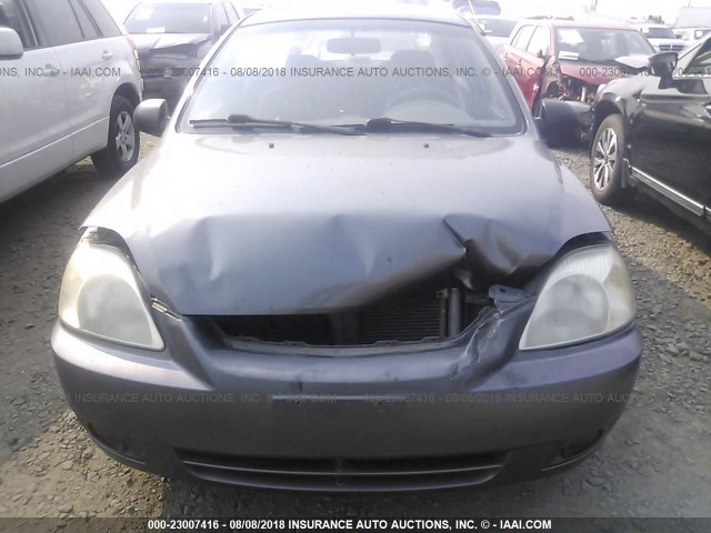 KNADC125936213583 - 2003 KIA RIO GRAY photo 6