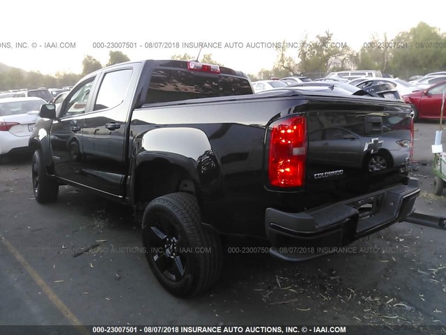 1GCGSCE34G1346201 - 2016 CHEVROLET COLORADO LT BLACK photo 3