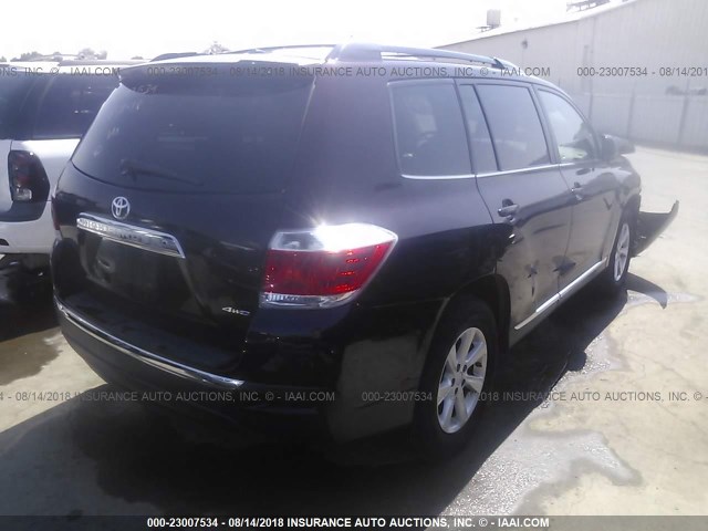 5TDBK3EH5CS139531 - 2012 TOYOTA HIGHLANDER SE MAROON photo 4