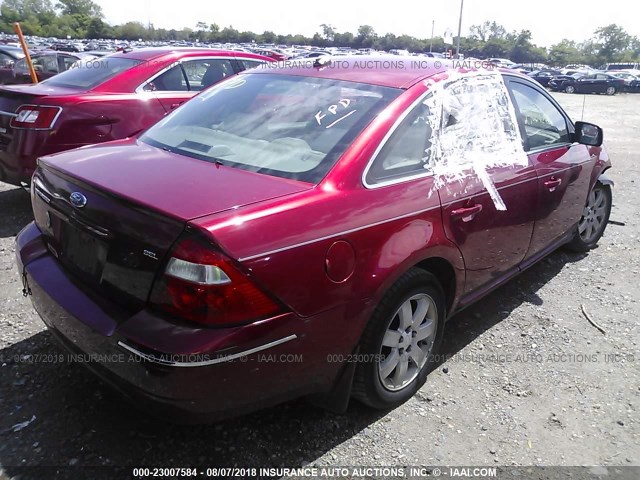 1FAHP24117G124346 - 2007 FORD FIVE HUNDRED SEL RED photo 4