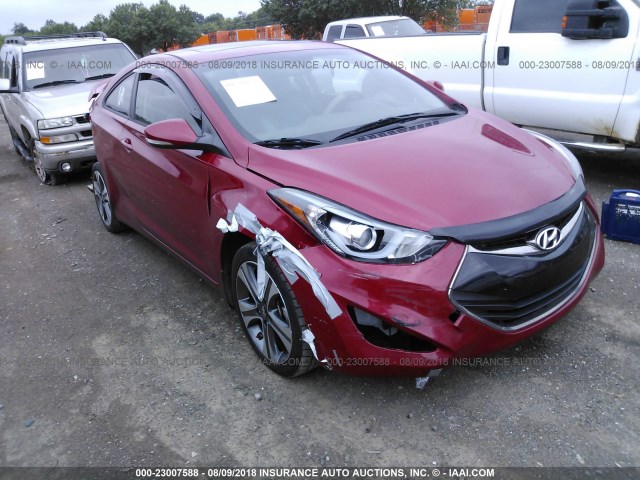 KMHDH6AH7EU028181 - 2014 HYUNDAI ELANTRA COUPE GS/SE RED photo 1