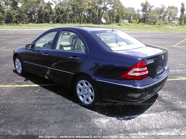 WDBRF54H76A841575 - 2006 MERCEDES-BENZ C GENERATION 2006 280 Dark Blue photo 3