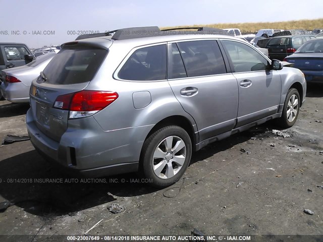 4S4BRBCC8A3312756 - 2010 SUBARU OUTBACK 2.5I PREMIUM SILVER photo 4