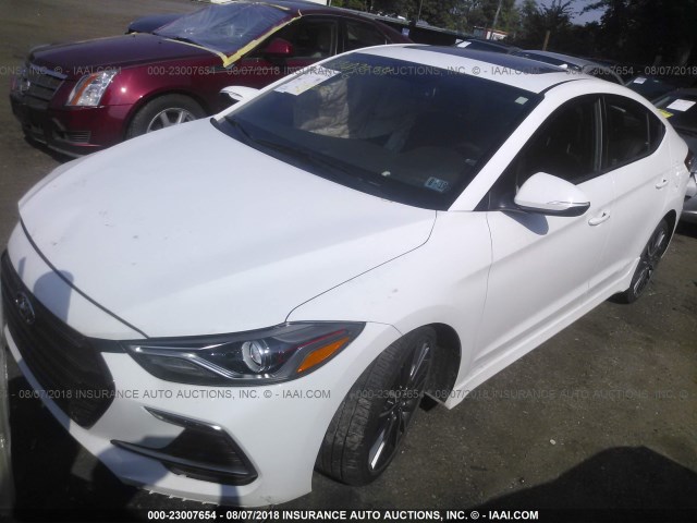 KMHD04LB4HU325031 - 2017 HYUNDAI ELANTRA SPORT WHITE photo 2