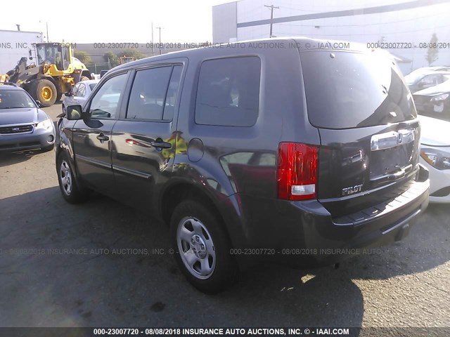 5FNYF4H24EB008349 - 2014 HONDA PILOT LX BROWN photo 3