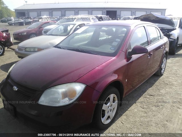 1G1AL55F677142644 - 2007 CHEVROLET COBALT LT RED photo 2