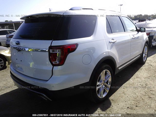 1FM5K7F8XHGE27447 - 2017 FORD EXPLORER LIMITED WHITE photo 4