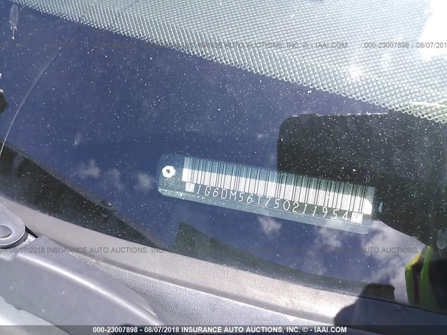 1G6DM56T750211954 - 2005 CADILLAC CTS GRAY photo 9