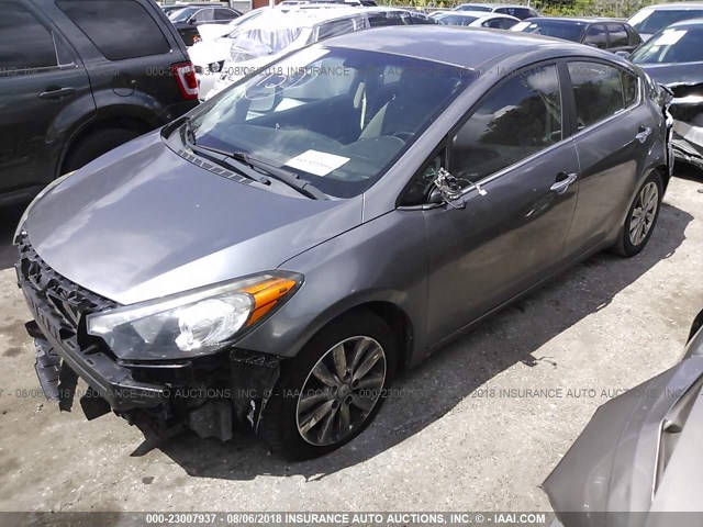 KNAFX4A87E5176262 - 2014 KIA FORTE EX GRAY photo 2