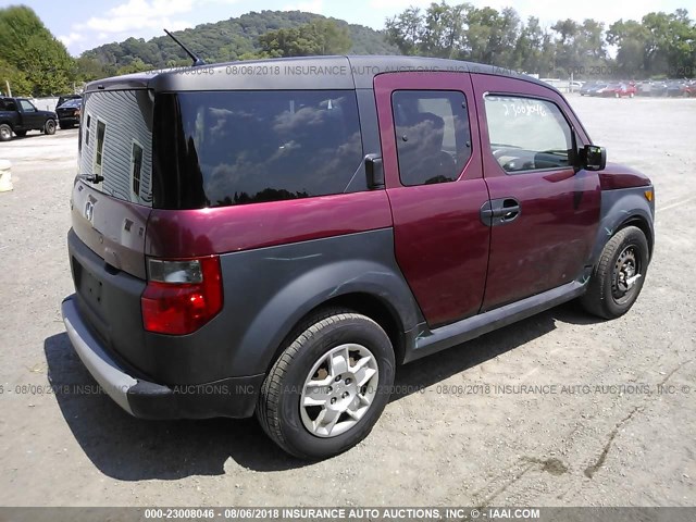 5J6YH28398L006759 - 2008 HONDA ELEMENT LX MAROON photo 4