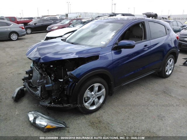 3CZRU6H56GM732035 - 2016 HONDA HR-V EX BLUE photo 2