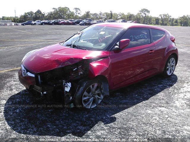 KMHTC6AD8GU252733 - 2016 HYUNDAI VELOSTER RED photo 2