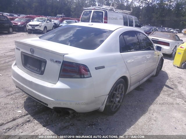 19UUA76597A016861 - 2007 ACURA TL TYPE S WHITE photo 4