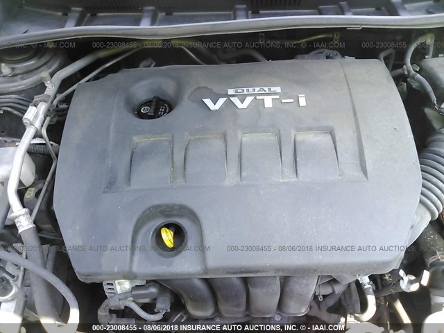 JTDBL40E89J019454 - 2009 TOYOTA COROLLA LE/XLE GRAY photo 10