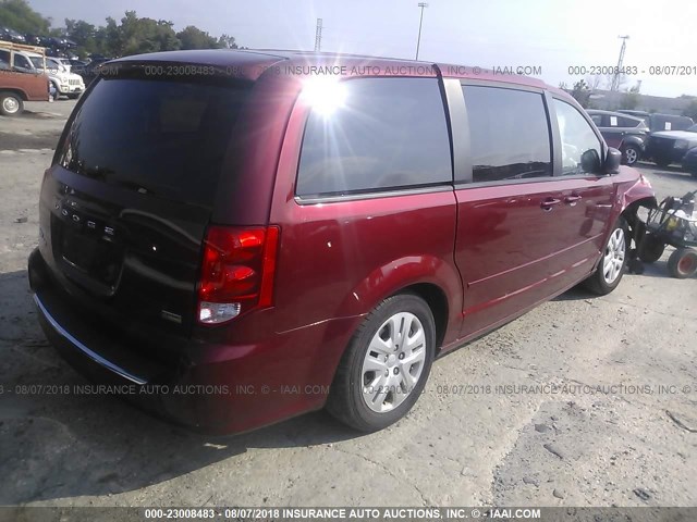 2C4RDGBG3FR605904 - 2015 DODGE GRAND CARAVAN SE RED photo 4