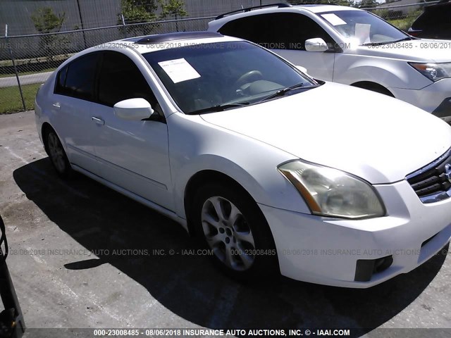 1N4BA41E58C817861 - 2008 NISSAN MAXIMA SE/SL WHITE photo 1